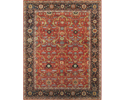 Pasargad - Ferehan Collection Hand-Knotted Rust/Navy Wool Area Rug PS-36