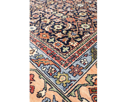 Pasargad Herati Collection Hand-Knotted Wool Area Rug - Navy/Peach, 106" x 144" (ps-37-2 9x12)