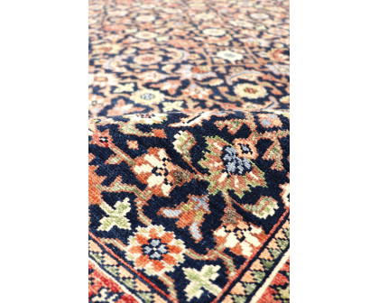 Pasargad Herati Collection Hand-Knotted Wool Area Rug - Navy/Peach, 106" x 144" (ps-37-2 9x12)