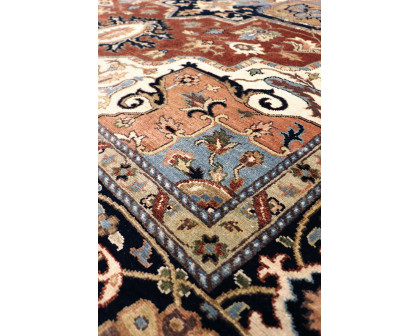 Pasargad Serapi Collection Hand-Knotted Wool Area Rug - Rust/Navy, 116" x 164" (PSF-7120 10x14)