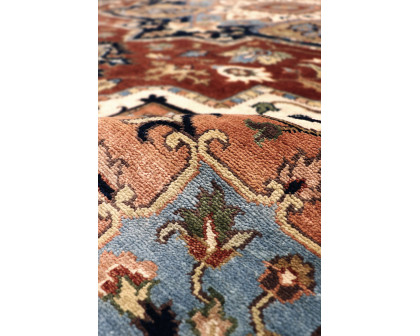 Pasargad Serapi Collection Hand-Knotted Wool Area Rug - Rust/Navy, 116" x 164" (PSF-7120 10x14)