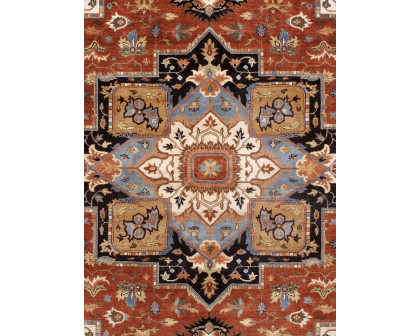 Pasargad - Serapi Collection Hand-Knotted Wool Area Rug in Rust/Navy, 140" x 176" (PSF-7121 12x15)