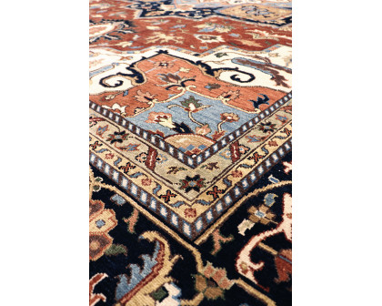 Pasargad - Serapi Collection Hand-Knotted Wool Area Rug in Rust/Navy, 140" x 176" (PSF-7121 12x15)