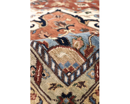 Pasargad - Serapi Collection Hand-Knotted Wool Area Rug in Rust/Navy, 140" x 176" (PSF-7121 12x15)