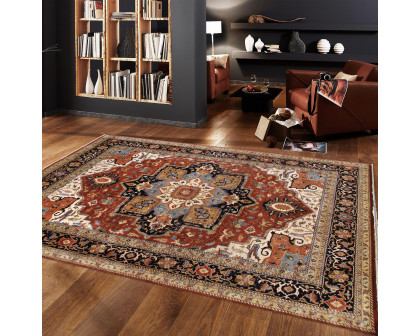 Pasargad - Serapi Collection Hand-Knotted Wool Area Rug in Rust/Navy, 140" x 176" (PSF-7121 12x15)