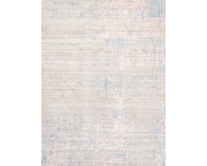 Pasargad Malibu Collection Hand-Loomed Bamboo Silk Area Rug - Gray/Pink, 120" x 168" (psh-01 10x14)