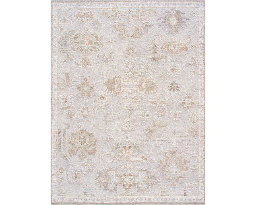 Pasargad - Oushak Collection Hand-Knotted Wool Area Rug in Silver/Gray, 110" x 146" (PSHR-12 9x12)