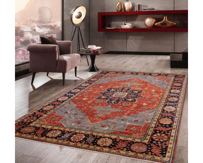 Pasargad Serapi Collection Hand-Knotted Lamb's Wool Area Rug - Red/Blue, 162" x 202" (PSJ-23A 14x17)