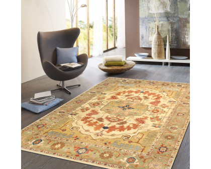 Pasargad - Serapi Collection Hand-Knotted Lamb's Wool Area Rug in Ivory/L. Green, 98" x 118" (PSJ-30 8x10)