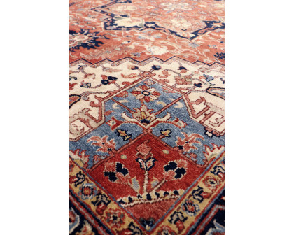 Pasargad - Serapi Collection Hand-Knotted Wool Area Rug in Red/Navy, 92" x 118" (PSJ-3059b 8x10)