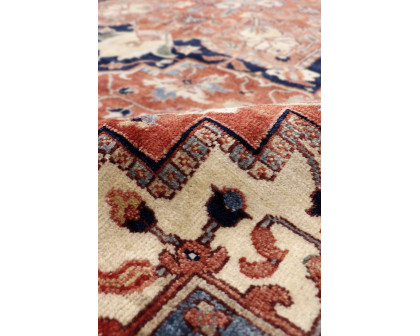 Pasargad - Serapi Collection Hand-Knotted Wool Area Rug in Red/Navy, 92" x 118" (PSJ-3059b 8x10)