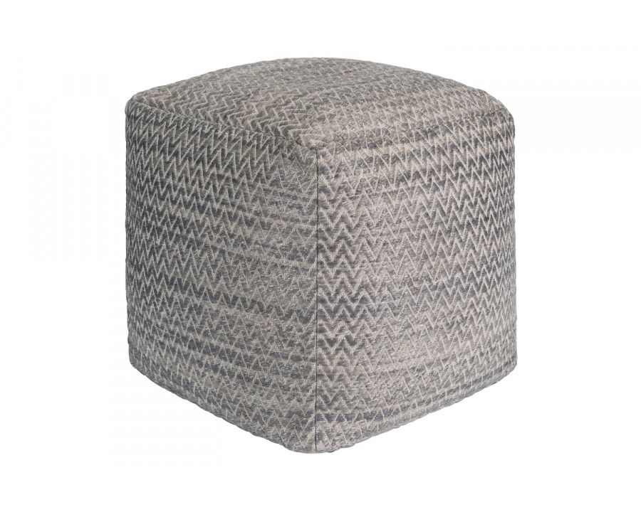 Pasargad - Galaxy Zig-Zag Design Silk and Wool Pouf