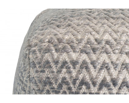 Pasargad - Galaxy Zig-Zag Design Silk and Wool Pouf