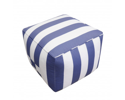 Pasargad Galaxy Square Pouf - White/Blue, Polyester