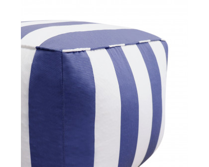 Pasargad Galaxy Square Pouf - White/Blue, Polyester