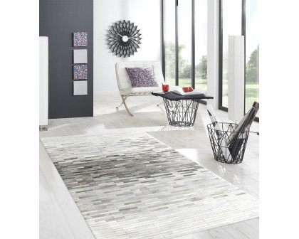 Pasargad Galaxy Collection Hand-stitched Cowhide Area Rug - Silver, 120" x 168" (ptx-1960 10x14)