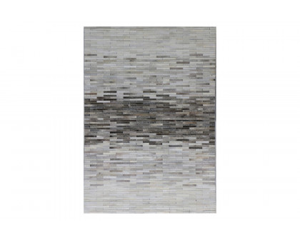 Pasargad Galaxy Hand-Loomed Silver Cowhide Area Rug (PTX-1960 5X8) - 60'' x 96''