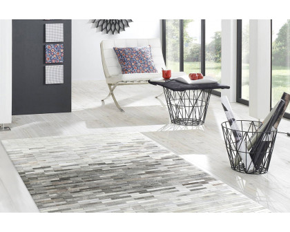 Pasargad Galaxy Hand-Loomed Silver Cowhide Area Rug (PTX-1960 5X8) - 60'' x 96''