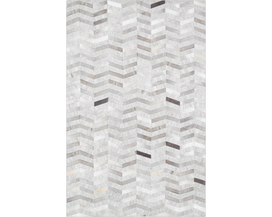 Pasargad - Galaxy Collection Cowhide Cowhide/Sari Silk Area Rug in Silver, 144" x 180" (ptx-3105 12x15)