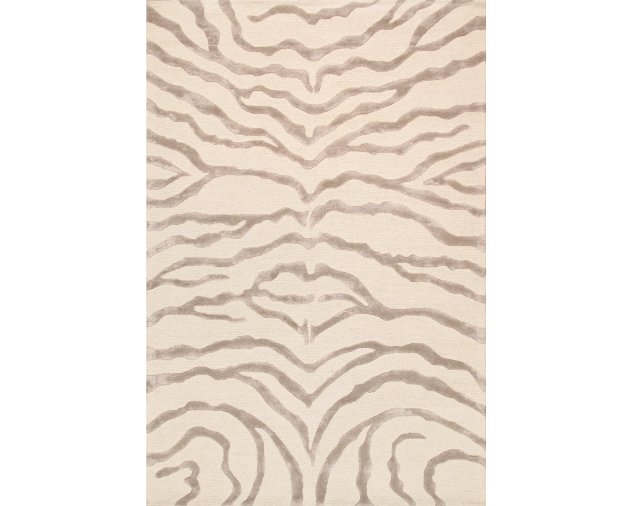 Pasargad - Edgy Collection Hand-Tufted Bamboo Silk/Wool Area Rug in Ivory/Silver, 144" x 180" (pvcsk-03 12x15)