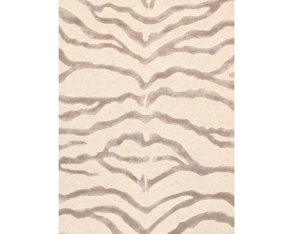 Pasargad - Edgy Collection Hand-Tufted Bamboo Silk/Wool Area Rug in Ivory/Silver, 144" x 180" (pvcsk-03 12x15)