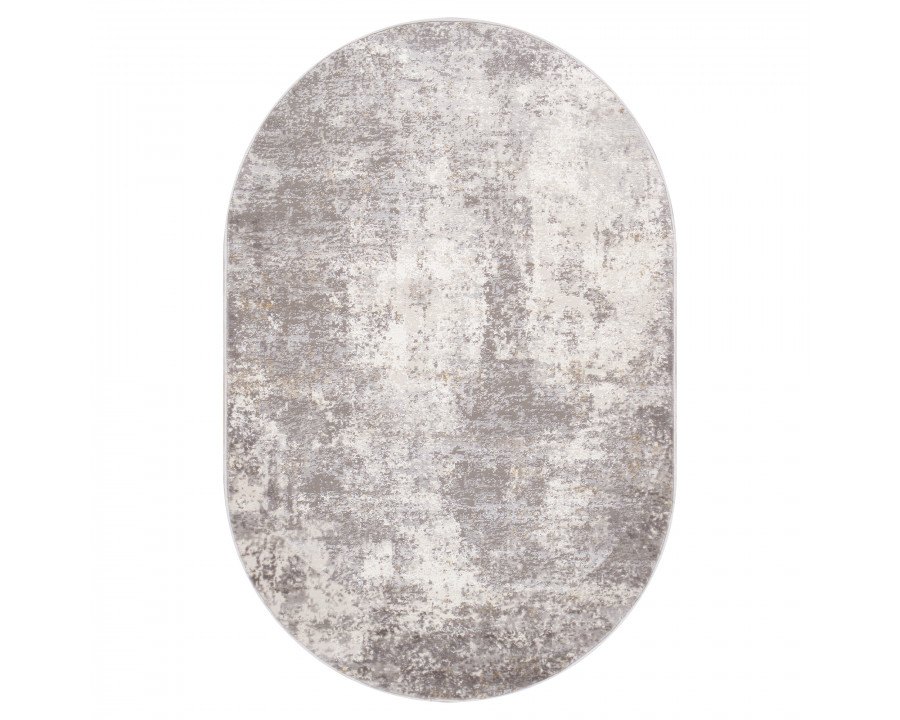 Pasargad Stella Collection Power-Loomed Polypropylene/Polyester Area Rug - L. Gray, 36" x 60" (pvha-44 3x5ovl)