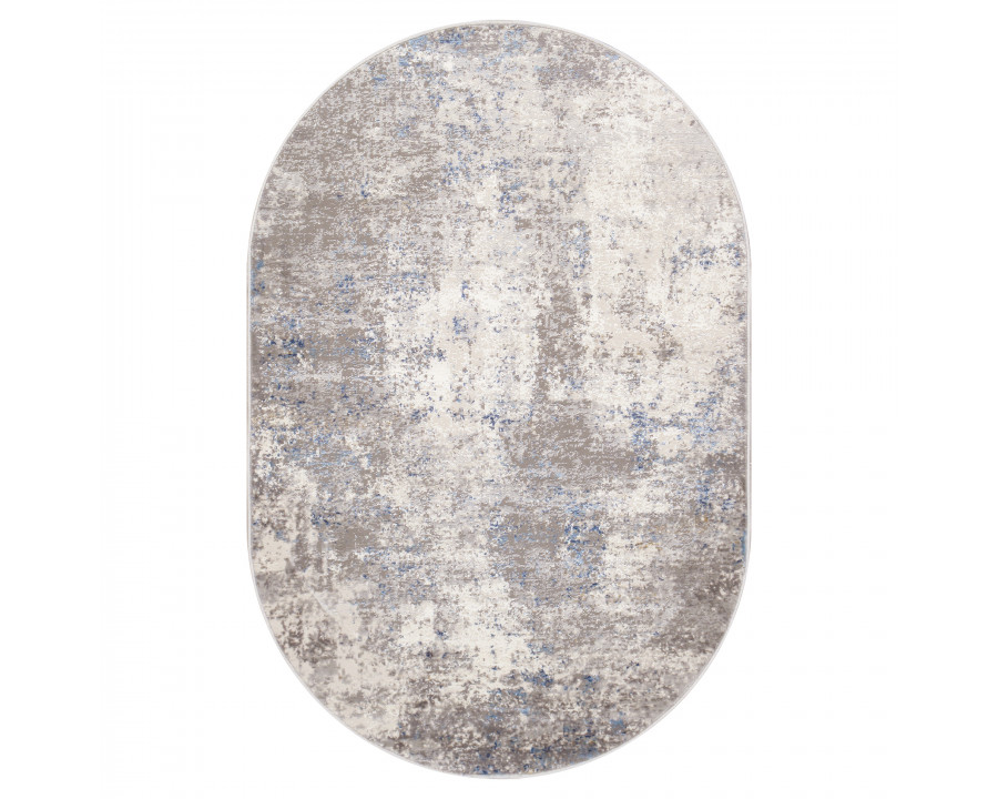 Pasargad Stella Collection Power-Loomed Polypropylene/Polyester Area Rug - Beige/L. Gray, 36" x 60" (pvha-46 3x5ovl)