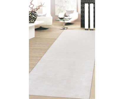 Pasargad Edgy Collection Hand-Tufted Silk and Wool Beige Runner Rug (PVNY-1 RNR 2.6X10) - 30'' x 120''