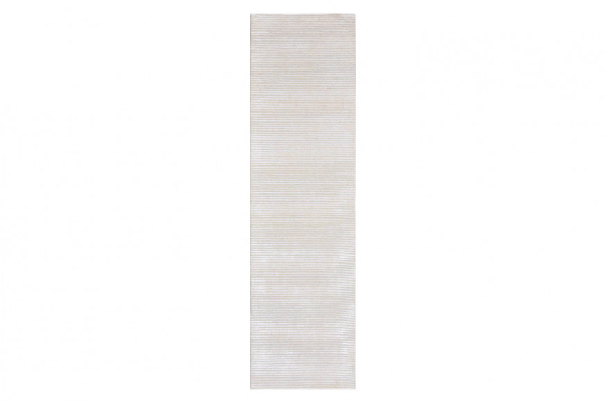 Pasargad™ Edgy Collection Hand-Tufted Silk and Wool Beige Runner Rug (PVNY-1 RNR 2.6X8) - 30'' x 96''