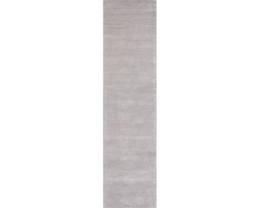 Pasargad Edgy Collection Hand-Tufted Bamboo Silk/Wool Area Rug - Silver/Gray, 30" x 96" (pvny-11 rnr 2.6x8)