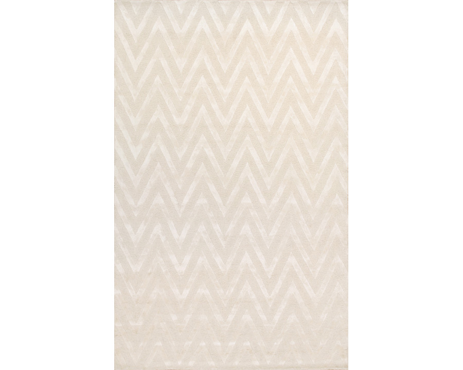 Pasargad Edgy Collection Hand-Tufted Bamboo Silk/Wool Area Rug - Ivory, 117" x 165" (pvny-20 10x14)