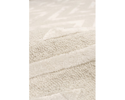 Pasargad Edgy Collection Hand-Tufted Bamboo Silk/Wool Area Rug - Ivory, 117" x 165" (pvny-20 10x14)