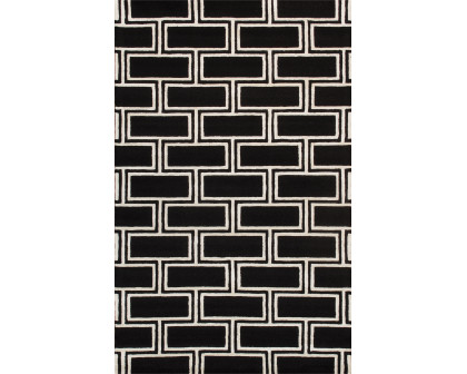 Pasargad - Edgy Collection Hand-Tufted Bamboo Silk and Wool Black Area Rug 60'' x 96'' PVNY-21