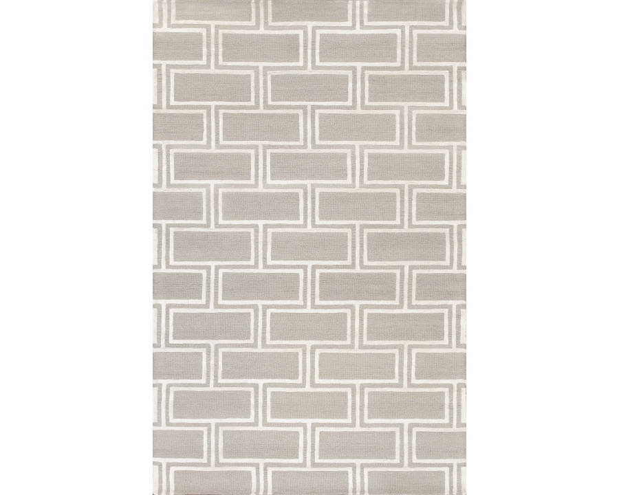 Pasargad Edgy Collection Hand-Tufted Bamboo Silk/Wool Area Rug - Silver/Ivory, 117" x 165" (pvny-22 10x14)