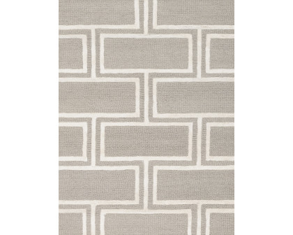 Pasargad Edgy Collection Hand-Tufted Bamboo Silk/Wool Area Rug - Silver/Ivory, 117" x 165" (pvny-22 10x14)