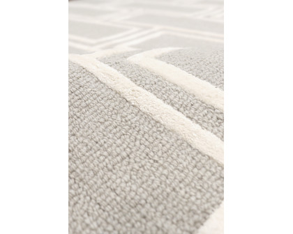 Pasargad Edgy Collection Hand-Tufted Bamboo Silk/Wool Area Rug - Silver/Ivory, 144" x 180" (pvny-22 12x15)