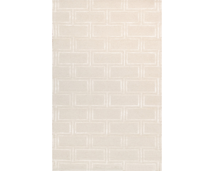 Pasargad Edgy Collection Hand-Tufted Bamboo Silk/Wool Area Rug - Ivory, 144" x 180" (pvny-23 12x15)