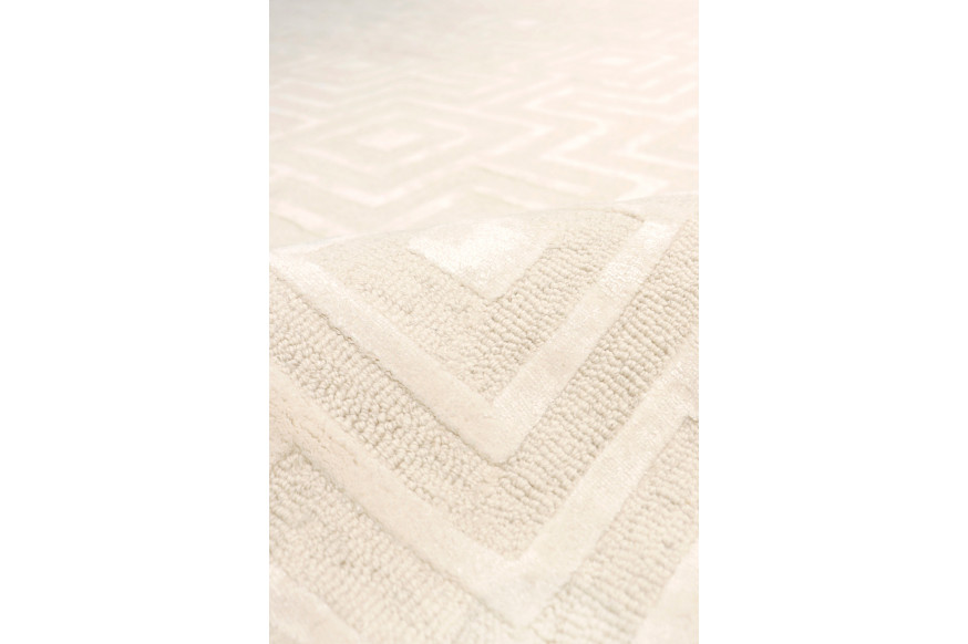 Pasargad™ Edgy Collection Hand-Tufted Ivory BSilk and Wool Area Rug (PVNY-24 10X14) - 117'' x 165''