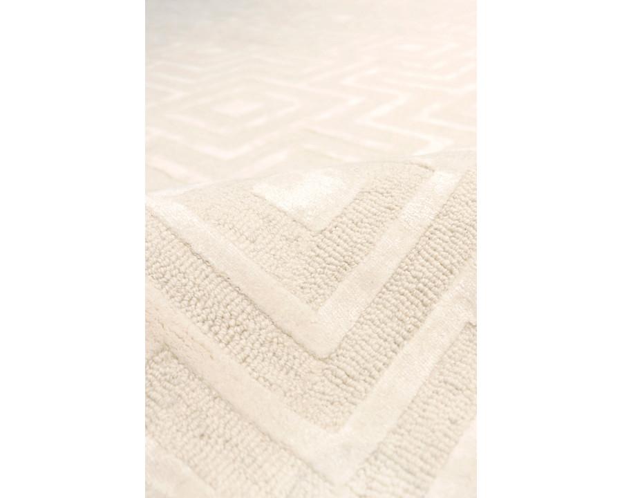 Pasargad Edgy Collection Hand-Tufted Ivory BSilk and Wool Area Rug (PVNY-24 10X14) - 117'' x 165''