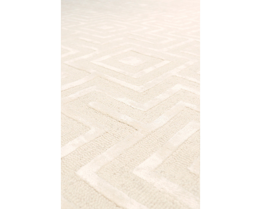 Pasargad Edgy Collection Hand-Tufted Ivory BSilk and Wool Area Rug (PVNY-24 12X15) - 144'' x 180''