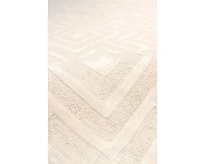 Pasargad Edgy Collection Hand-Tufted Ivory BSilk and Wool Area Rug (PVNY-24 12X15) - 144'' x 180''