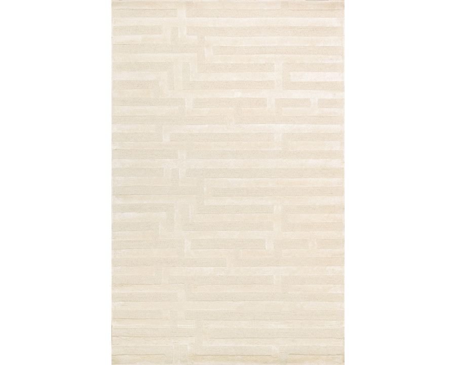 Pasargad - Edgy Collection Hand-Tufted Bamboo Silk/Wool Area Rug in Ivory, 117" x 165" (pvny-27 10x14)