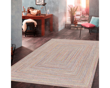 Pasargad Lagos Collection Hand Braided Poly Fabric Area Rug - Multi, 120" x 168" (py-01 10x14)