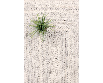 Pasargad Lagos Collection Hand Braided Poly Fabric Area Rug - Ivory, 96" x 96" (py-02 8x8)