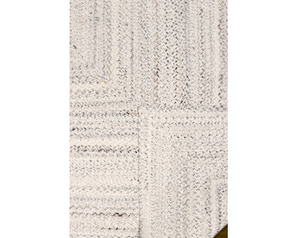 Pasargad Lagos Collection Hand Braided Poly Fabric Area Rug - Ivory, 96" x 96" (py-02 8x8)