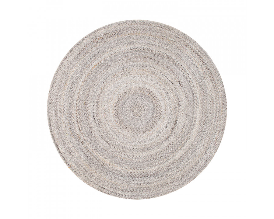 Pasargad Lagos Collection Hand Braided Poly Fabric Area Rug - Gray/Multi, 96" x 96" (py-04 8x8)