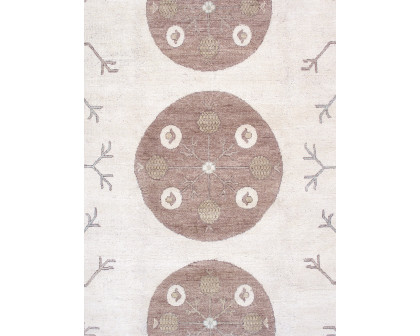 Pasargad - Khotan Collection Hand-Knotted Wool Area Rug in Ivory/L. Green, 123" x 170" (PZ-31B 10x14)