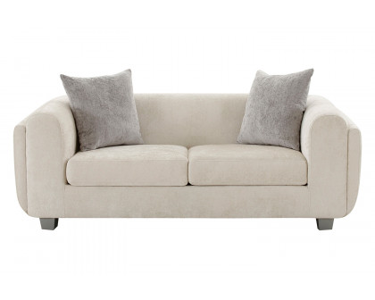 Pasargad - Bergamo Ivory Fabric Loveseat with 2 Pillows Included