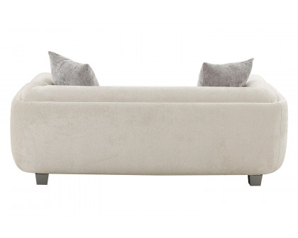 Pasargad - Bergamo Ivory Fabric Loveseat with 2 Pillows Included