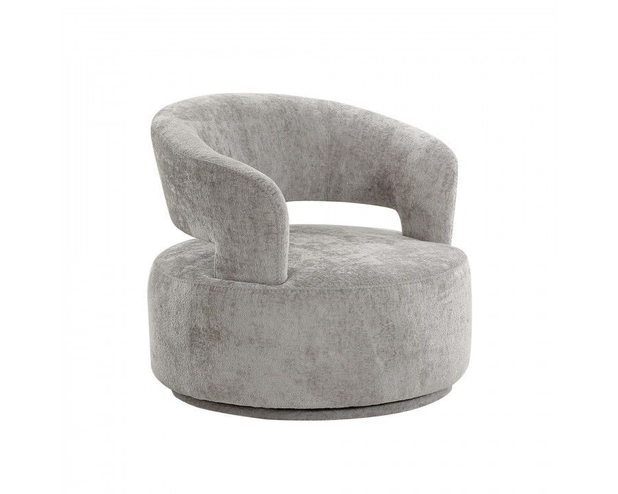 Pasargad - Piagia Upholstered Swivel Base Barrel Chair